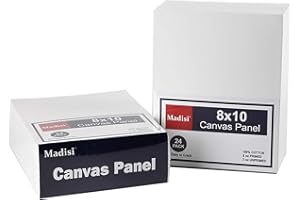Madisi Painting Canvas Panels 48 Pack, 8X10, Classroom Value Pack Art Canvas
