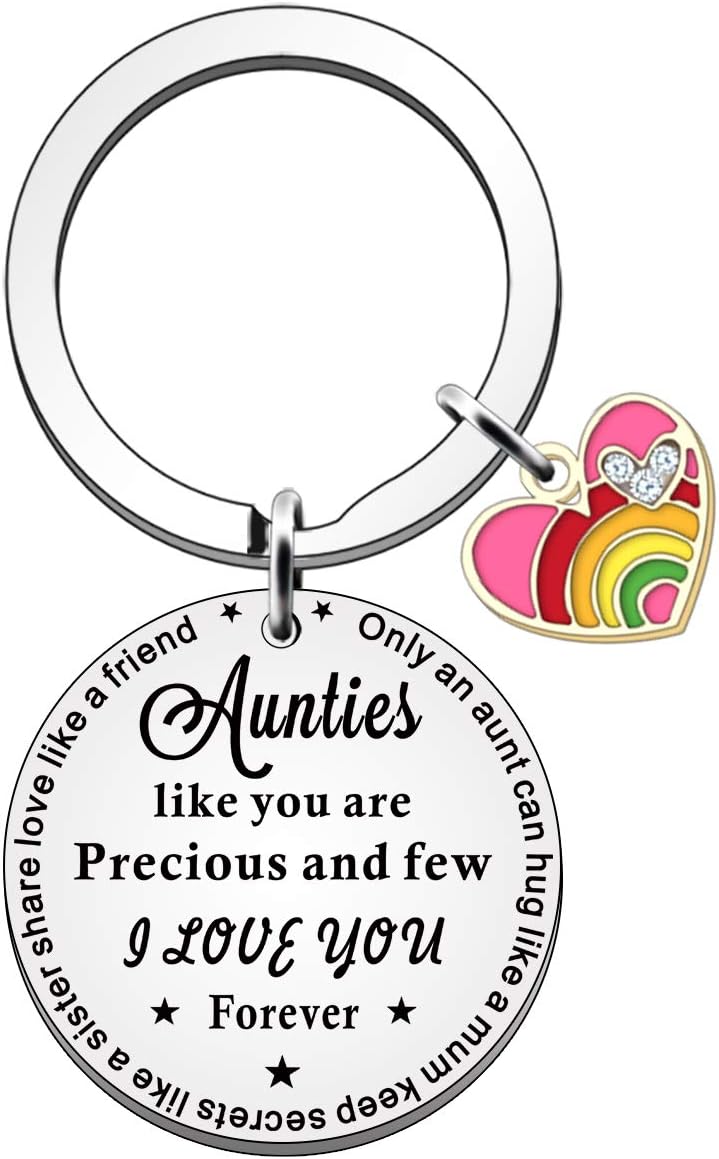 JETTOP Auntie Gifts Keyring Aunties Birthday Christmas Gifts from Nephew Niece Auntie Personalized Present Piece of My Life