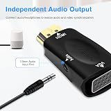 AIYEEN HDMI to VGA Adapter 1080p with 3.5mm Audio for Laptop Projector Monitor view 5
