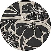 QUICQOD Abstract Boho Flower Mouse Pad,Neutral Floral Round Mousepad for Home Office Dorm Desk Decor,Boho Gifts for Women Girls 8.7 x 8.8 Inches
