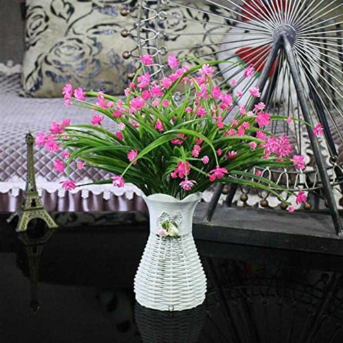 Jhyflower High-end atmospheric bedroom decorated with artificial flowers artificial flowers bouquet ornaments potted home table tea, milky white 3 pink jasmine B basket