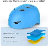 ValueTalks Kids Helmet and Pads Set 5-12 Years Blue 7-in-1 Protective Gear view 2