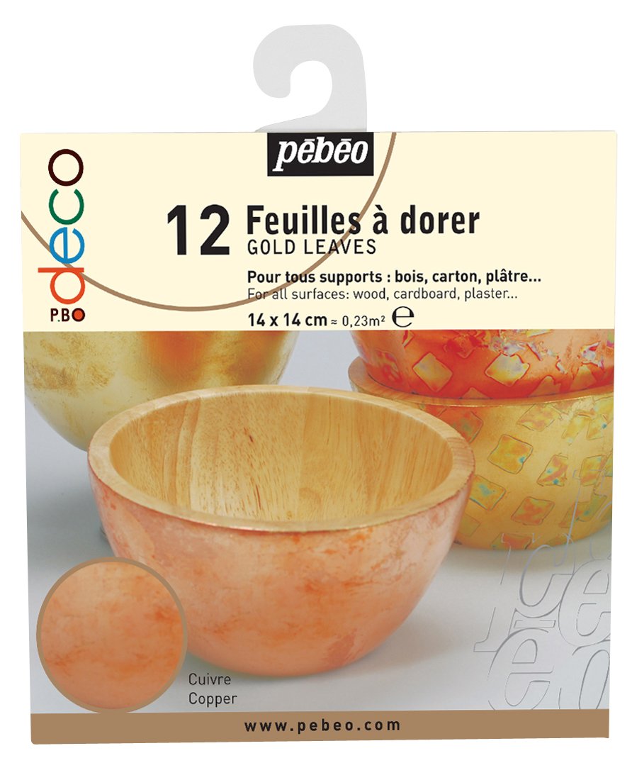 PEBEO Pbo-Deco Gold Booklet of 12 Leaves, Leaf, Copper, 4.5 x 4.5 x 7 cm