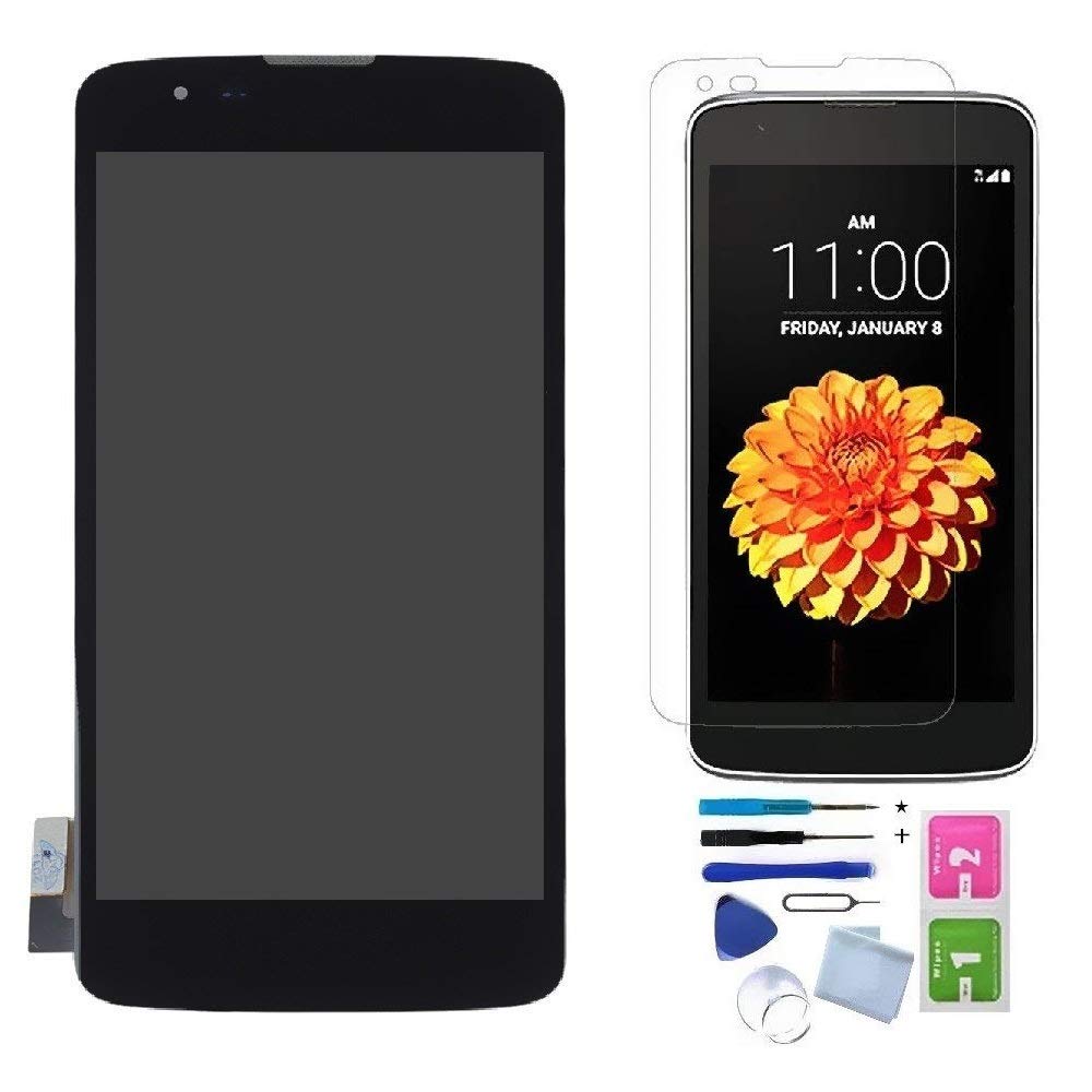 XR MARKET Compatible LG K7 Screen Replacement, LCD Display Touch Screen Digitizer Assembly, for Tribute 5 LS675 MS330, with Install Tools, Screen Protector(Black W/Frame)