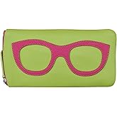 ili New York Smooth Leather Soft Eyeglass Case, Zip Closure with RFID Blocking Lining, Travel-Friendly in Vibrant Colors