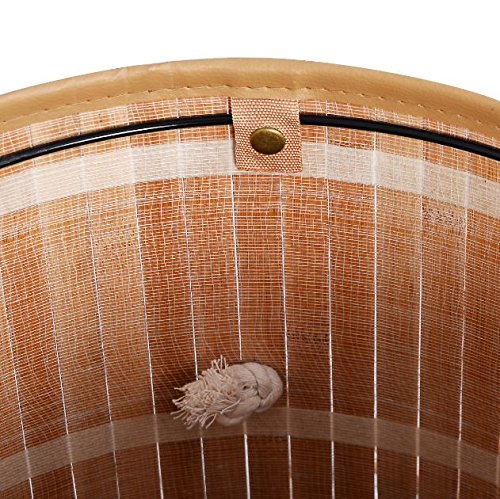 eXXtra Store Natural Bamboo Round Hamper Storage Bag Lid Washing Cloth Storage Laundry Basket + eBook