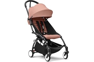 Stokke YOYO3 Stroller from 6 Months - Includes Black Frame/Ginger Seat Cushion + Canopy - Folds in & Out in a Flash - Light & Compact - Carry-On Compatible