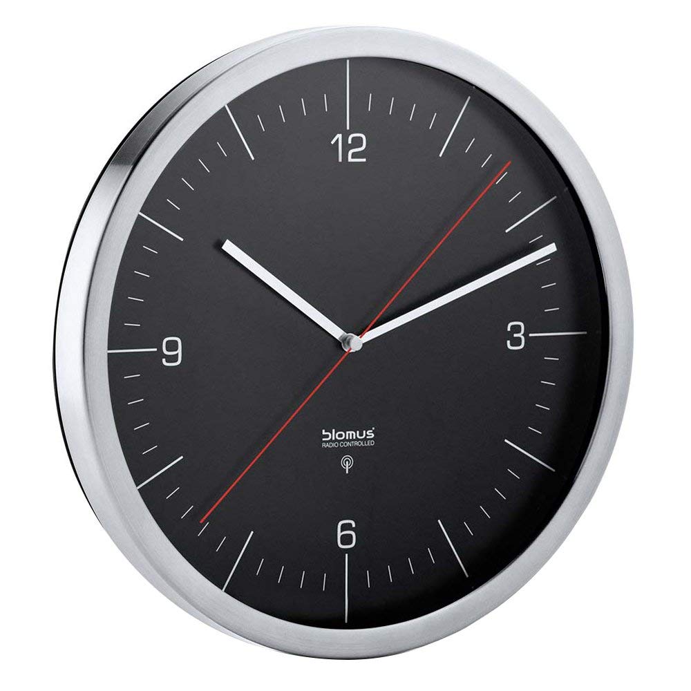 blomus "Crono Radio-Controlled Clock, Black, 30.5 cm