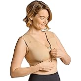 Tommie Copper Shoulder Support Compression Bra with Front Zipper Closure Wireless Posture Corrector & Back Support Bra UPF 50