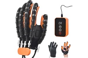 GENDOING Rehabilitation Robot Glove for Stroke Patient, Hand Stroke Recovery Equipment with Portable Belt, USB Chargeable Fingers Strength Training Device for Hemiplegia, Adjustable Speed and Strength
