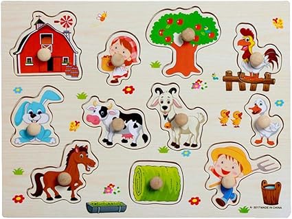 DRAGON SONIC Rompecabezas de Madera Lindo Rompecabezas para bebés y niños Rompecabezas educativos de Animales de Granja: Amazon.com.mx: Juegos y juguetes