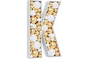 MEYSIMOON 3FT Large Marquee Letters Mosaic Balloon Frame Pre-cut Foam Board Marquee Light Up Letters K for Birthday Party Decorations,Wedding,Baby Shower DIY Party Supplies (Letter K)