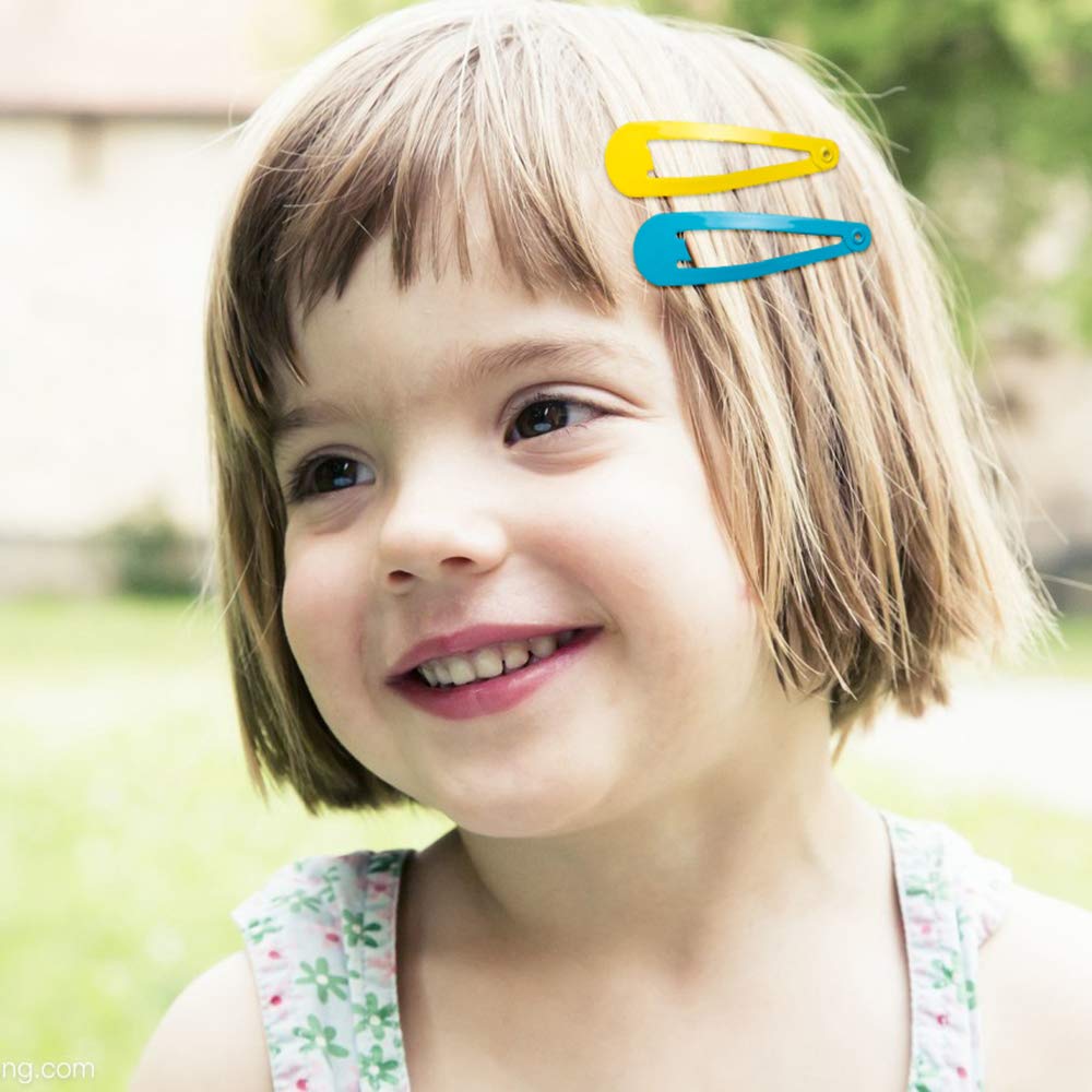 120Pcs Snap Hair Clips, 2 Inch Metal Barrettes in 40 Assorted Color, No Slip Cute Solid Candy Color Hair Accessories for Girls, Women, Kids Teens or Toddlers : Beauty
