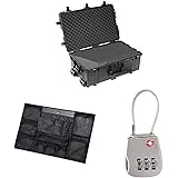 Pelican Select Bundle - Pelican 1650 Case with Foam (Black) + Pelican 1650 Case Lid Organizer + TSA Lock