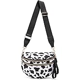 Pure Colour Crossbody Bum Bags for Women Spacious Checkered Cross body Bag Nylon Trendy Fanny Pack for Travel