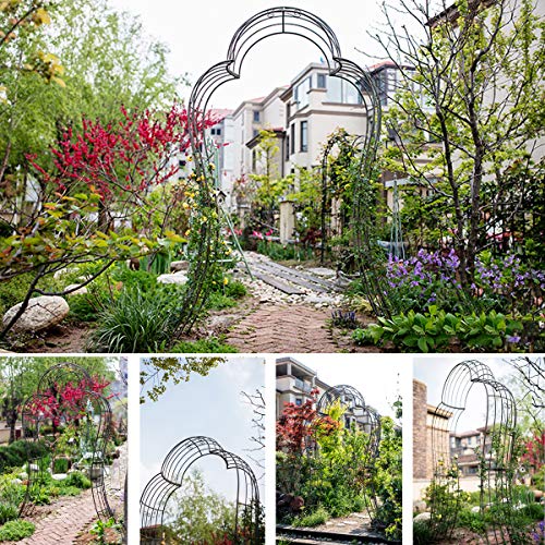 CJSWT Rosenbogen, Garten Rankhilfe Kletterpflanzen, Torbogen Metall, wetterfest, Indoor/Outdoor, Toll für Hinterhof… – Bild 3