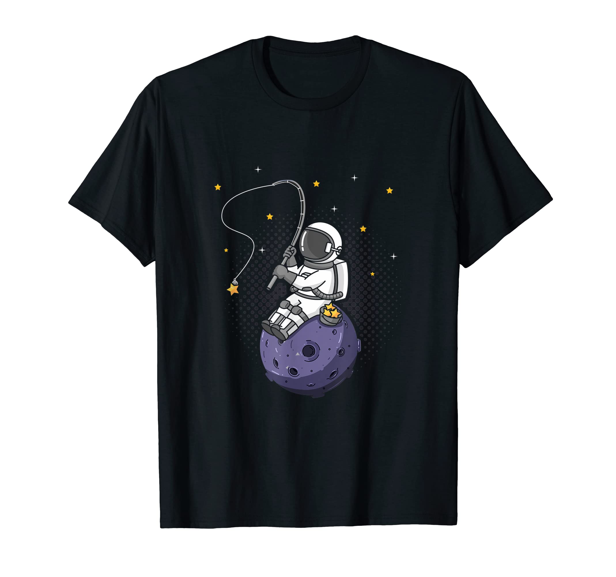 astronaut stars fishing in space space travel astrology T-Shirt