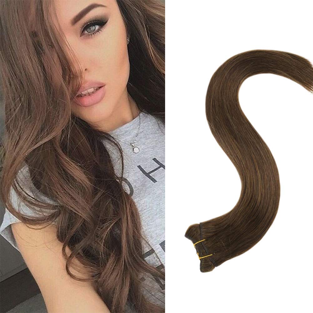 Runature 20 Inch Sew In Remy Human Hair Extensions Double Weft