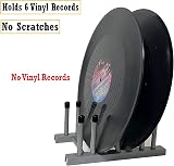 Pmsanzay Vinyl Record Display Stand 6-Album Holder 12"/7" LP Gray view 4