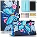 Dteck Case for Samsung Galaxy Tab 3 (8.0 Inch, 2013 Released, Model Number SM-T310 /SM-T311 /SM-T315) - Slim Lightweight Leather Wallet Stand Flip Cute Cover with Auto Sleep Wake (Butterfly Flower)