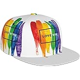 Rainbow Pride LGBT Strip Flat Bill Baseball Hat Men Women LGBT Hats Adjustable Strapback Cap