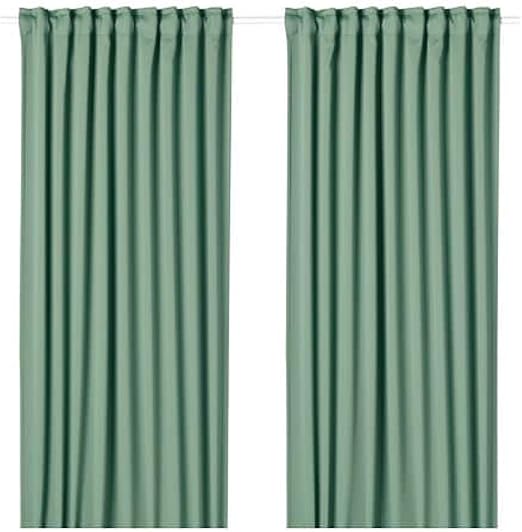 Amazon Com Ikea Majgull Blackout Curtains 1 Pair Green 804 177 97