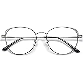 SOJOS Cat Eye Blue Light Blocking Glasses for Woman Hipster Metal Frame Womens Eyeglasses She Young SJ5027