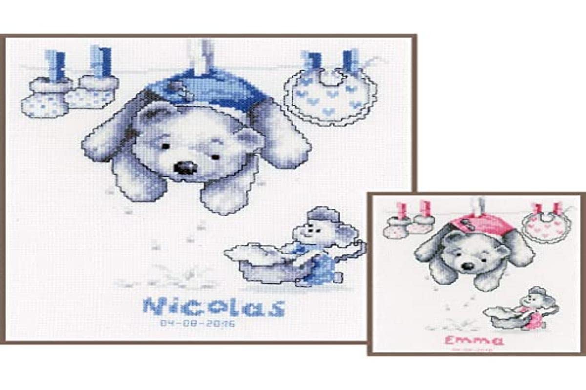 Vervaco Baby LaundryCounted Cross Stitch Kit, Multi-Colour