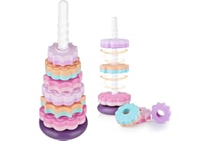 NiToy Spinning Wheels Stacking Toy for Kids, Multi-Color Spiral Tower Educational Toy, BPA-Free ABS Plastic Early Fun Playtime Learning, Engaging Brain Development & Tactile Exploration (Purple)