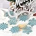 Sea Team Plastic Christmas Glitter Snowflake Ornaments Christmas Tree Decorations, 4-inch, Set of 36, Babyblue