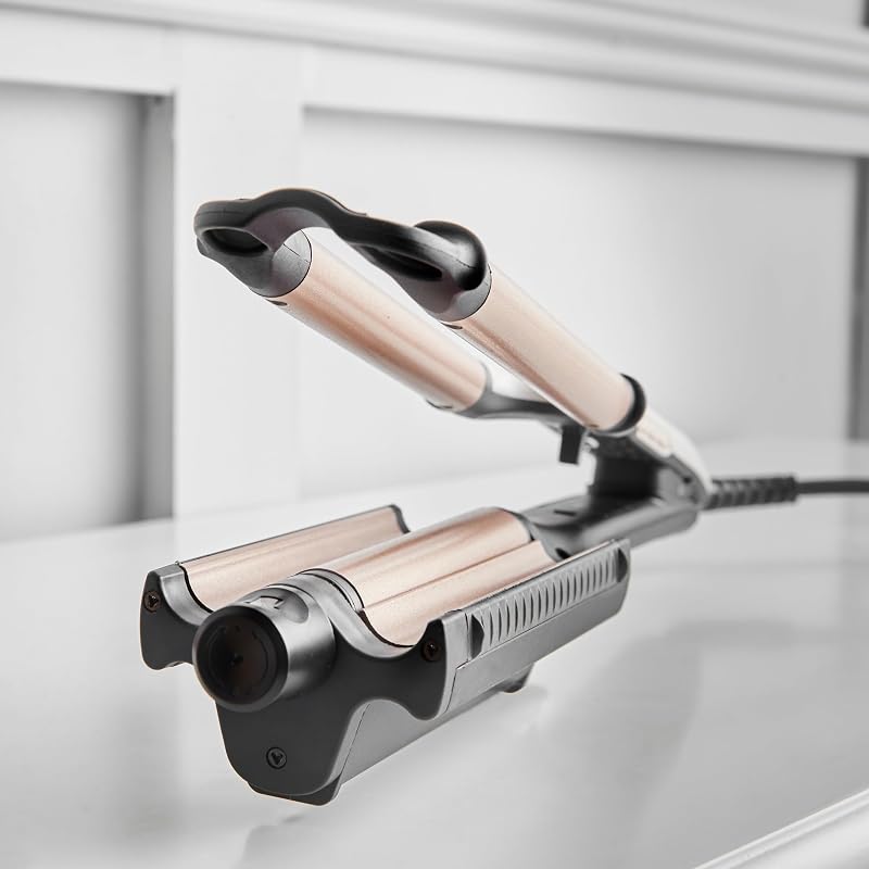 ProLuxe Lockenstab 4-in-1, Digitales Display, 210 °C, Weiße Rose