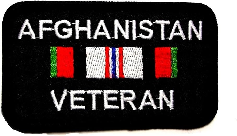 Afghanistan Veteran Ribbon Military Embroidered Patch Iron