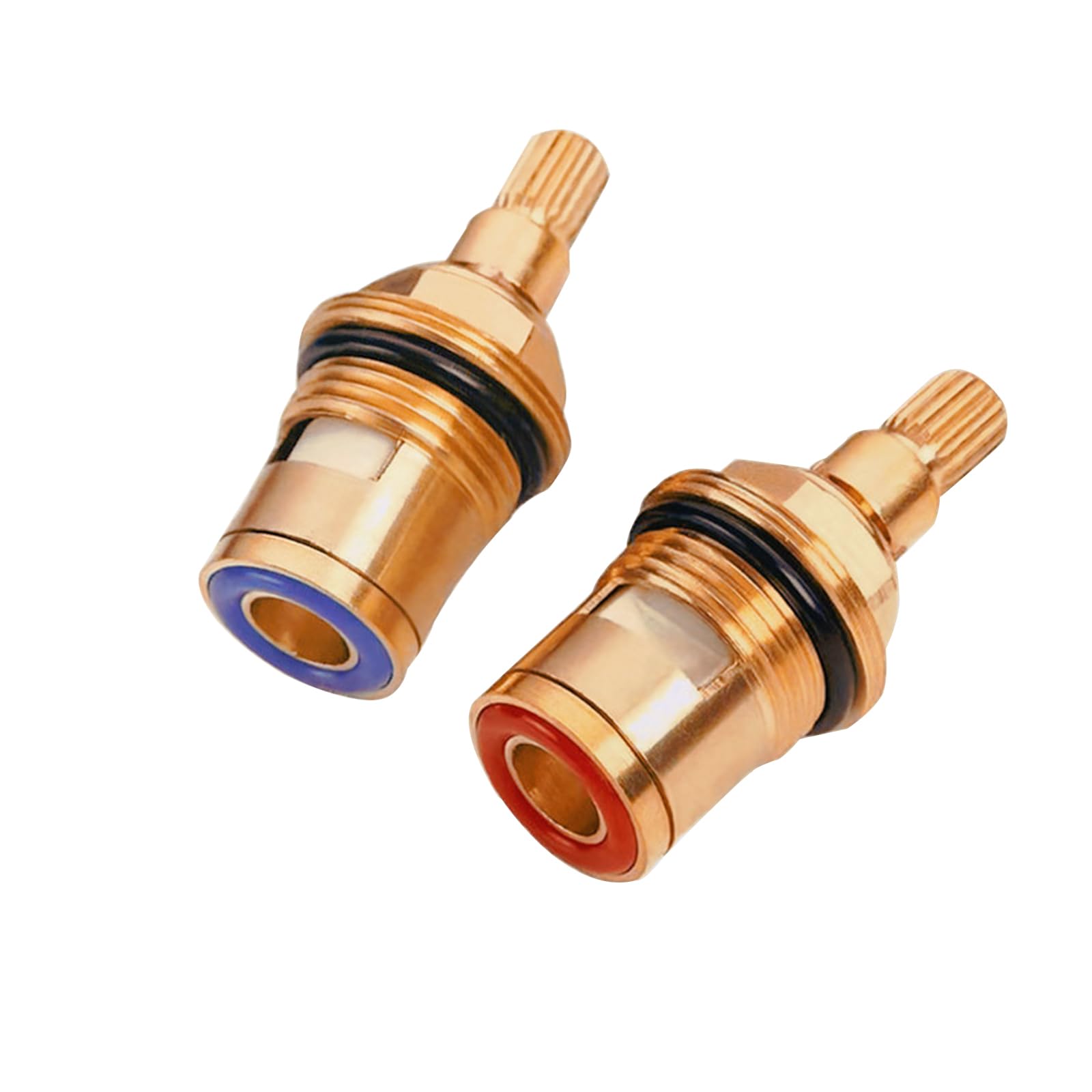 peiyee 2 Pieces Brass Ceramic Tap Valves - Faucet Valve Quarter Turn, Cartridge Faucet Valve, Hot & Cold Faucet Ceramic Disc Cartridges Tap Valve, Ceramic Tap Cartridges for Bathroom or Kitchen Tap