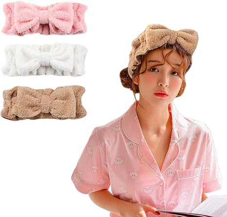 Amazon Co Jp Payevxo ヘアバンド 洗顔 お風呂 化粧 レディース 洗顔ヘアバンド かわいい 吸水 柔らかい 蝶結び ヘアターバン 洗顔バンド 伸縮性抜群 3色セット Xlfd 02 ホーム キッチン