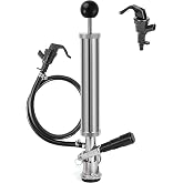 8'' Keg Tap Beer Tap for Kegs, D System Party Pump Keg Pump Tap for Beer | Keg Pump Tap with Beer Line &amp; Beer Faucet, Draft Beer Party Pump with Hose Clamps, Keg Tap Kit for Standard US Sankey Keg