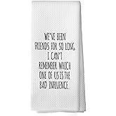 Mcehtle Funny Sarcastic Friend Gifts Kitchen Towels, Humorous Friendship Gifts Hand Towels for Bathroom, Long Distance Friendship Gifts Decorative Tea Towels Dish Towels,BFF Gifts, 16x24 Inch
