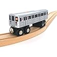 MUNI PALS Munipals New York City Subway Wooden Railway (B Division) D Train/6 Avenue Express–Child Safe and Tested Wood Toy Train