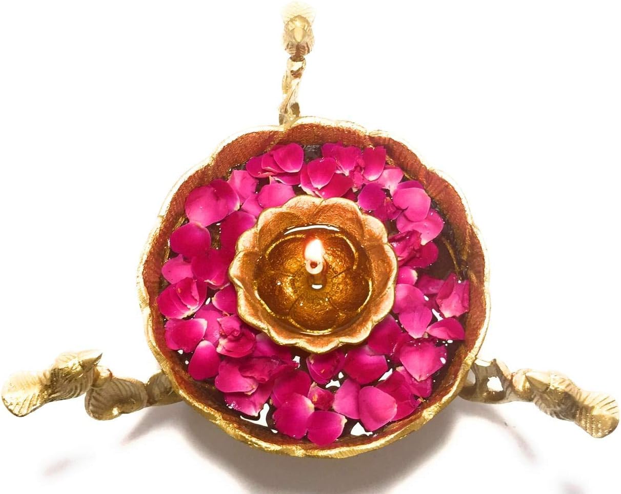 MSA Interior Metal Urli with Diya (Gold)