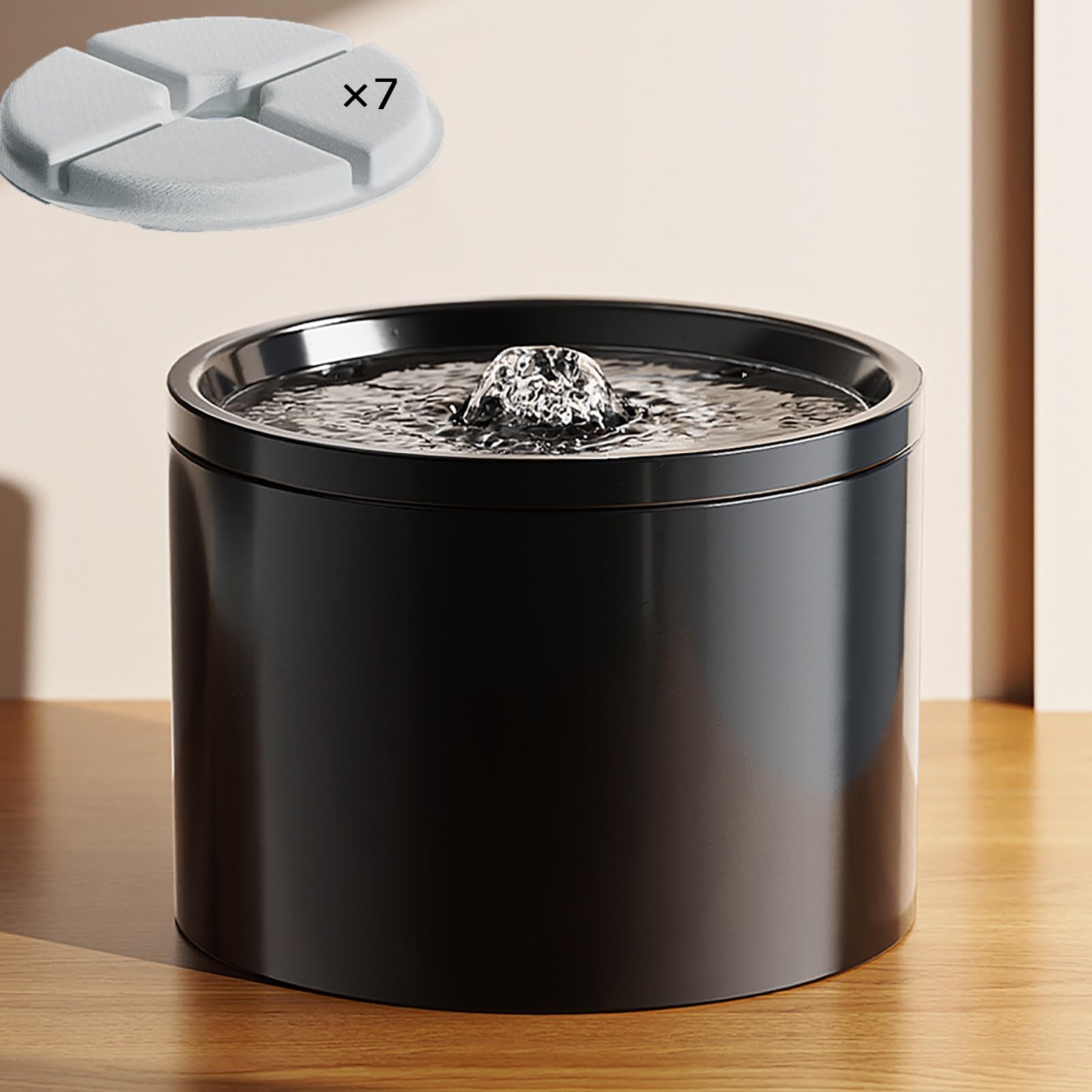 Photo 1 of Ceramic Cat Water Fountain 33.82oz/1L Automatic Super Silent Pet Drinking Dispenser with 7 Replacement Filters Dog Water Bowl Dispenser - for Pets Indoor?Ceramic Black?