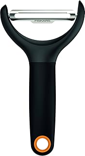 Fiskars Gemüseschäler, 23 x 7,9 x 2 cm, Stahl/Kunststoff, Functional Form, Schwarz, 1016122