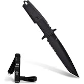 Extrema Ratio Col Moschin (Black) Fixed Blade Knife, Bohler N690 Steel, 58 HRC, Professional Fixed Blade, Made in Italy