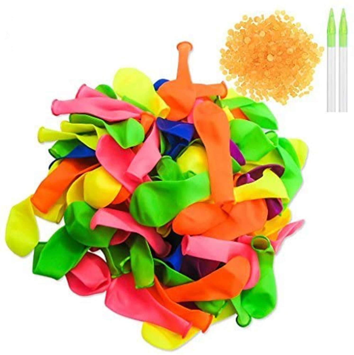 HONGCI 500pcs Water Bombs Balloons Quick Refill Kit - for Boys & Girls Summer Outdoor Beach Party, Swimming Pool Party Splash Balloons (Included 500 Balloons + 500 Rubber Bands + 2 Quick Refill Tools)