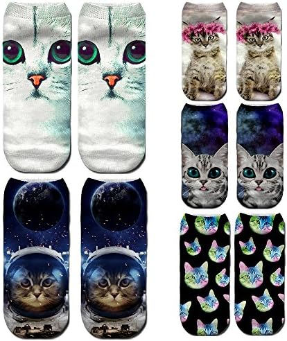 Suntree 2018 Women Girls 3D Crazy Funny Cartoon Cats Dogs Animals Socks (Cat-2)