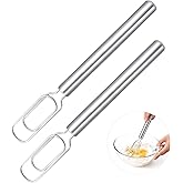 2 Pcs Danish Dough Whisk for Sourdough Starter, Reaches Jar Bottom, 12" Stainless Steel Bread Dough Blender for Baking, Mixing, Pizza Dough, Dishwasher Safe