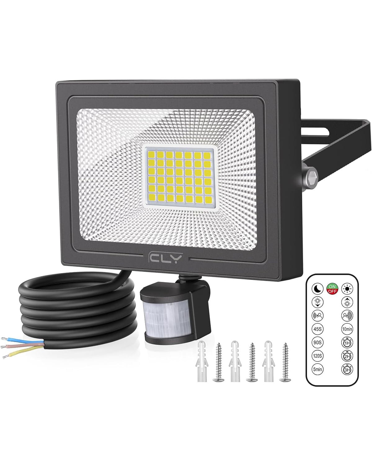 CLY Security Lights Outdoor Motion Sensor, 35W Sensor Light with Remote Control 3000 Lumen IP66 Waterproof LED Floodlights Mains Powered with PIR, 6500K Cold White for Backyard, Garden, Garage โ image 1