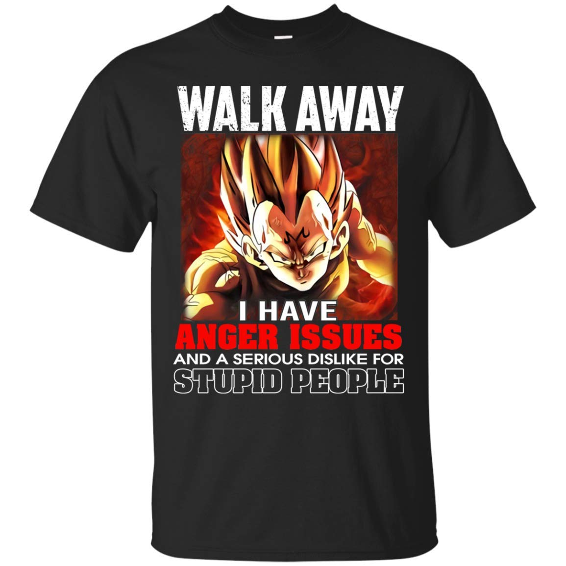 Funny Goku Vegeta Tshirt Walk Away I Have An Anger Issues Dragon Ball