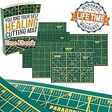 Self Healing Cutting Mat Double Sided with Grids and Angles. A Must Have Cutting Mat for Sewing Quilting Embroidery Paper Wood Clay Fabric Leather. Best with Rotary Cutter Knife Ruler Work Surface.