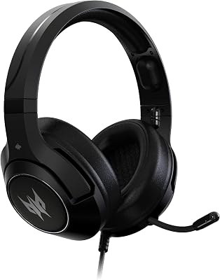 Predator Galea 350, Cuffie Gaming, con Cavo 3.5 mm Jack, Driver Audio 50 mm, Impedenza 32 ohm, Potenza nom 20mW, Fascia Regolabile, Microfono Retrattile Unidirezionale, Controllo Volume, Nero