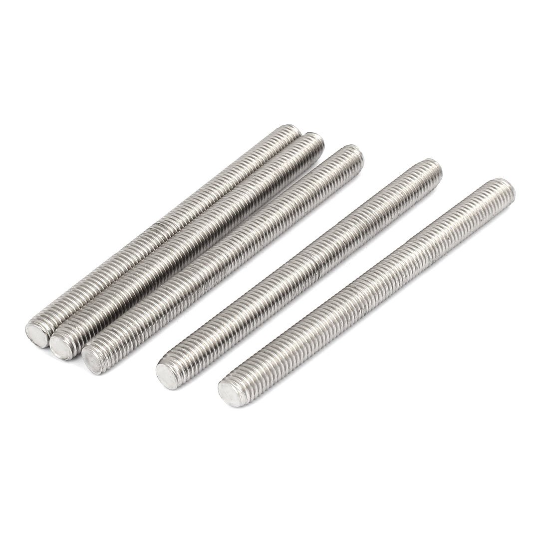 Sourcingmap M10 x 120mm 1.5mm Pitch 304 Stainless Steel Fully Threaded Rods Hardware 5 Pcs