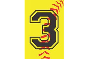 3 Journal: A Softball Jersey Number #3 Three Notebook For Writing And Notes: Great Personalized Gift For All Players, Coaches, And Fans (Yellow Red Black Ball Print)